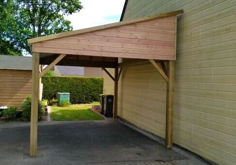 carport en bois 1 pente